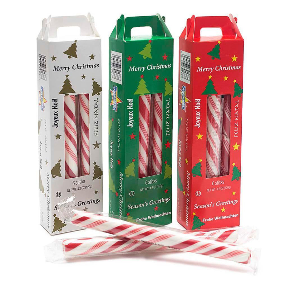 Atkinson Christmas Stocking Stuffer Mint Sticks Hard Candy Packs: 12-Piece Display - Candy Warehouse