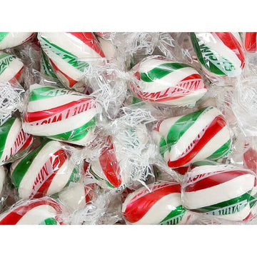 Atkinson Hard Candy Twists - Christmas Peppermint: 5LB Bag - Candy Warehouse