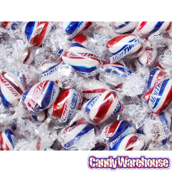 Atkinson Hard Candy Twists - Patriotic Peppermint: 5LB Bag - Candy Warehouse