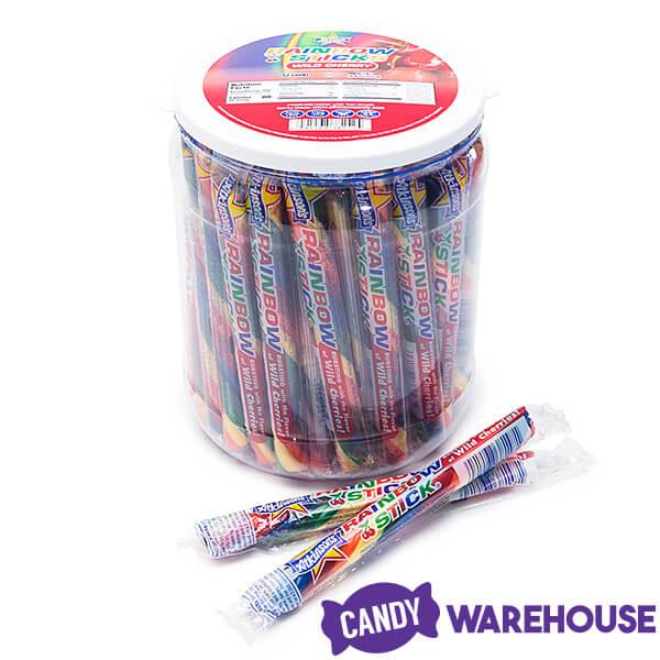 Atkinson Jumbo Rainbow Sticks Hard Candy: 52-Piece Jar - Candy Warehouse