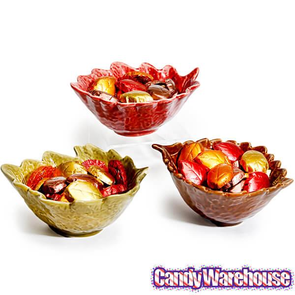 Autumn Leaf Ceramic Candy Dishes: Set of 3 - Candy Warehouse