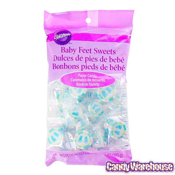 Baby Feet Favor Cut Rock Candy - Assorted Colors: 40-Piece Pack - Candy Warehouse