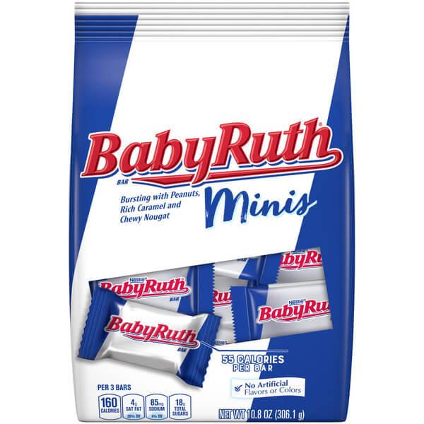 Baby Ruth Mini Size Candy Bars: 25-Piece Bag - Candy Warehouse