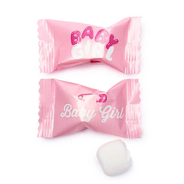 Baby Shower - Baby Girl Wrapped Buttermint Creams: 300-Piece Case - Candy Warehouse