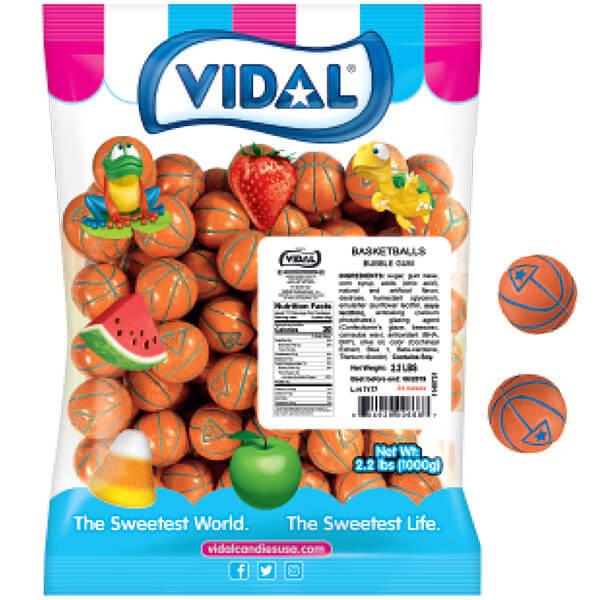 Basketballs Sour Powder Filled Gumballs: 1KG Bag - Candy Warehouse