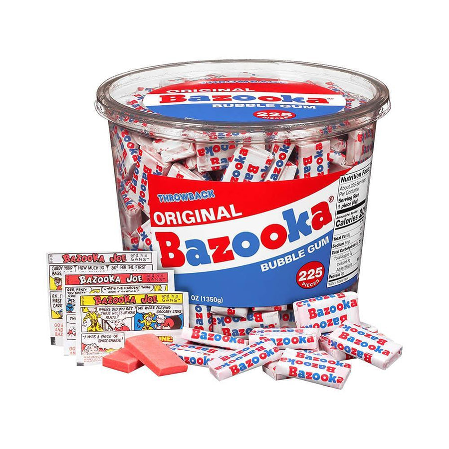 Bazooka Bubble Gum - Original: 225-Piece Tub - Candy Warehouse