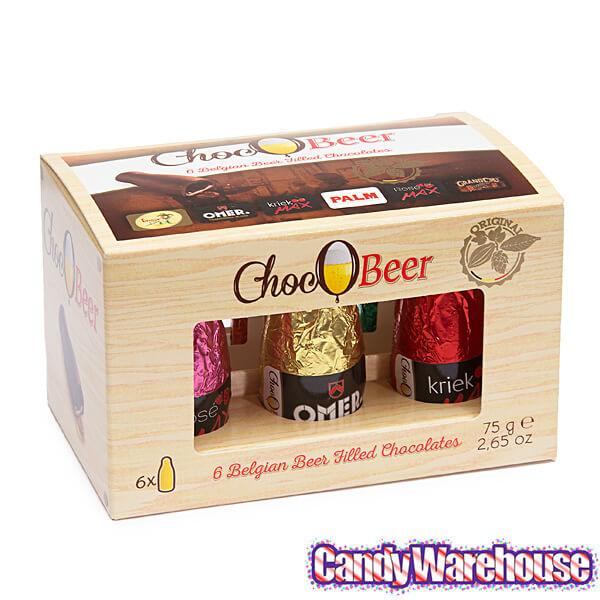 Bee International Beer Filled Dark Chocolate Bottles - Assorted: 6-Piece Gift Box - Candy Warehouse