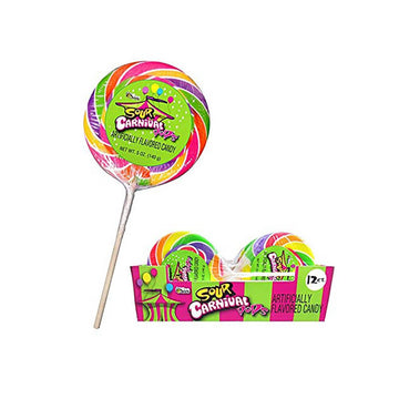 Bee International Giant 4.25-Ounce Sour Carnival Pops: 12-Piece Box - Candy Warehouse