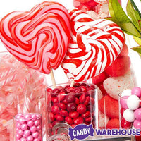 Bee International Jumbo Heart Swirl Lollipops: 12-Piece Box - Candy Warehouse
