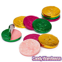 Bee International Mardi Gras Bubble Gum Coins: 100-Piece Bag - Candy Warehouse