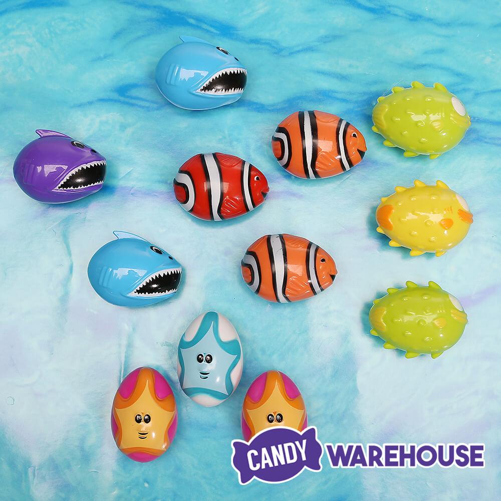 Bee International Sea Quest Aquatic Plastic Easter Eggs with Candy: 12-Piece Pack - Candy Warehouse