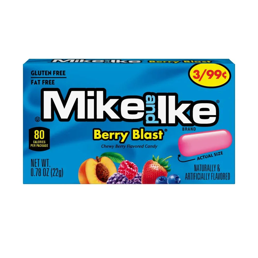 Mike and Ike Berry Blast Candy Mini Packs: 24-Piece Box