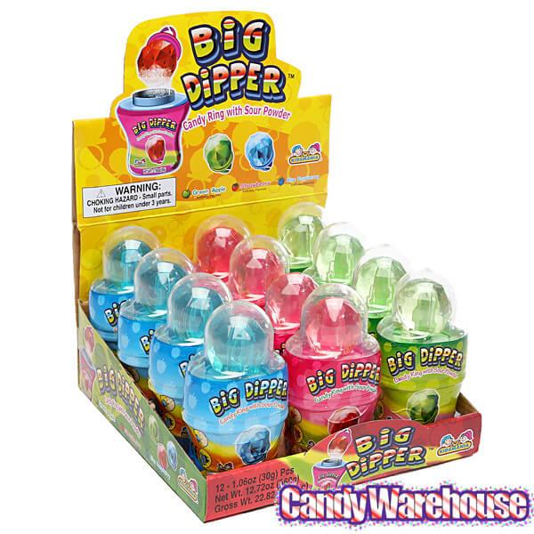 Big Dipper Candy Rings with Sour Powder: 12-Piece Box - Candy Warehouse