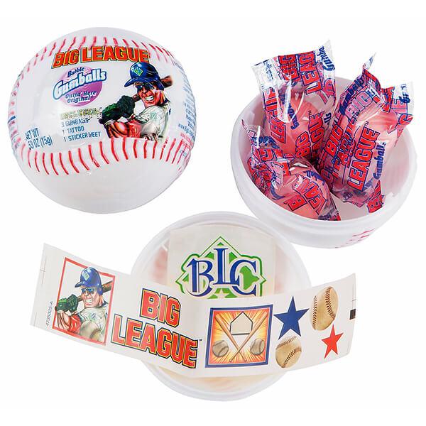 Big League Bubble Gum Baseball Packs: 12-Piece Display - Candy Warehouse