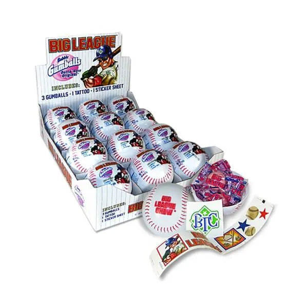 Big League Bubble Gum Baseball Packs: 12-Piece Display – Candy Warehouse
