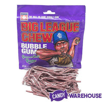Big League Chew Bubble Gum Packs - Grape: 12-Piece Box - Candy Warehouse