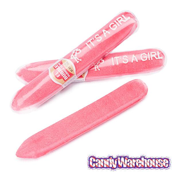 Birth Announcement Bubblegum Cigars - Girl Pink: 36-Piece Box - Candy Warehouse