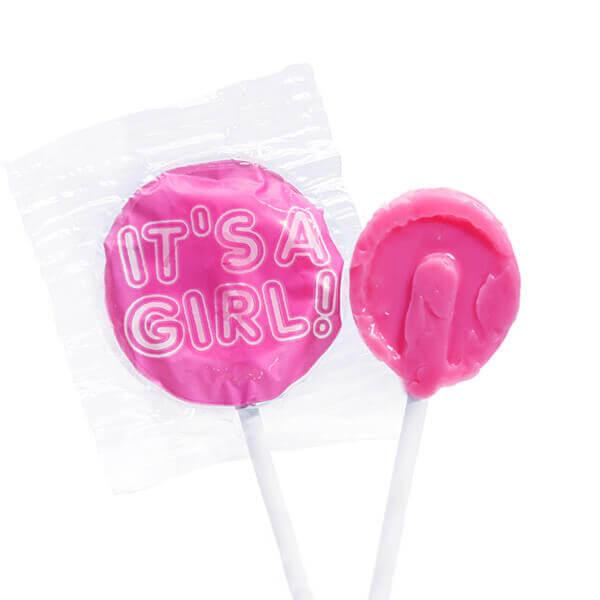 Birth Announcement Lollipops - Girl Pink: 25-Piece Bag - Candy Warehouse