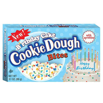 Birthday Cake Cookie Dough Bites Candy Theater Size Packs: 12-Piece Box - Candy Warehouse