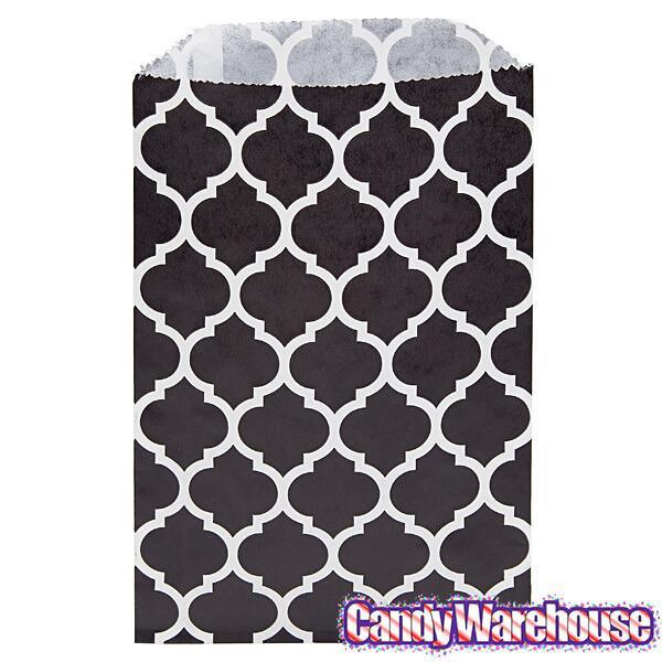 Black Casablanca Pattern Candy Bags: 25-Piece Pack - Candy Warehouse