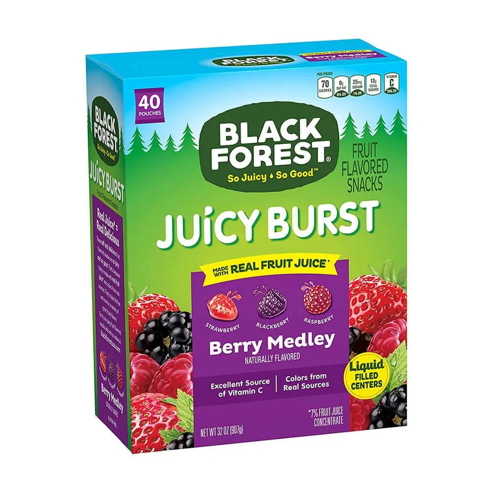 Black Forest Fruit Snacks Juicy Burst Berry Medley 40Piece Box