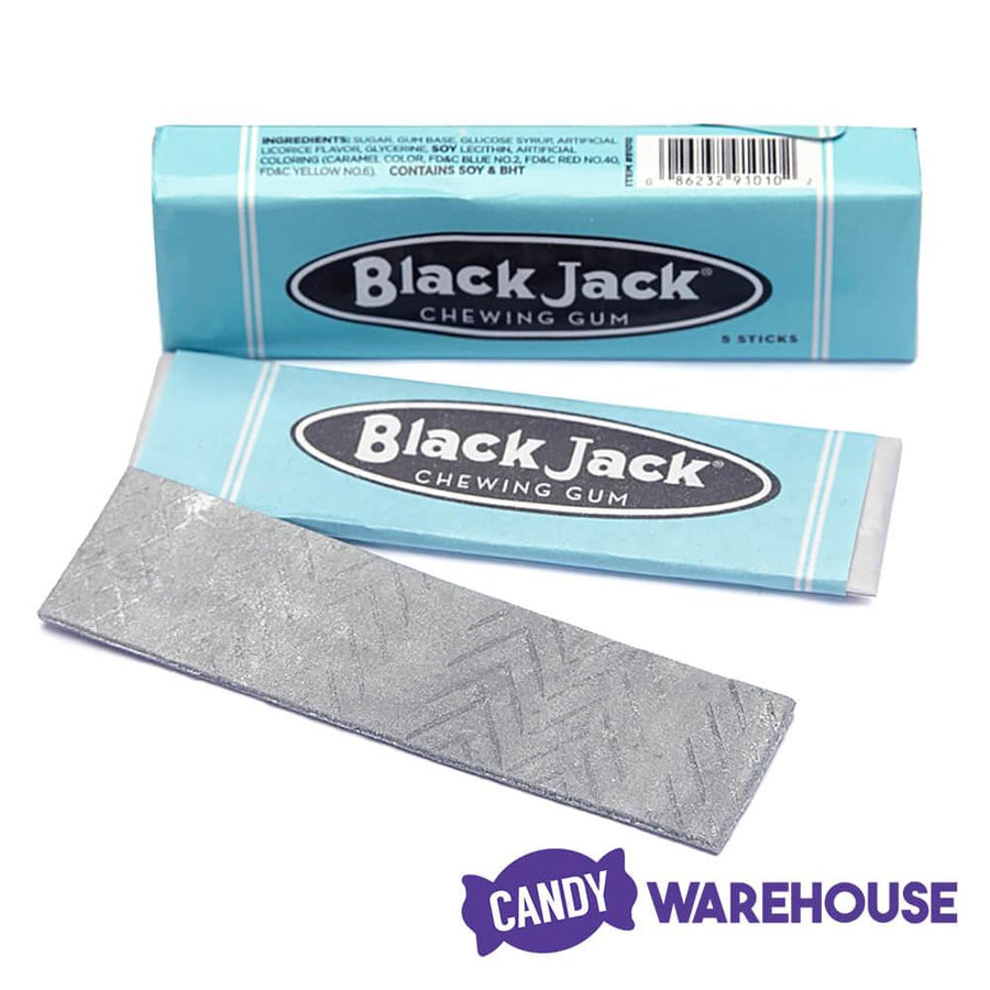 Black Jack Gum 5-Stick Packs: 20-Piece Box - Candy Warehouse