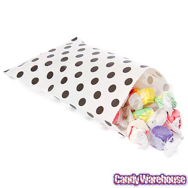 Black Polka Dot Candy Bags: 25-Piece Pack - Candy Warehouse