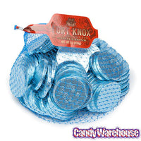 Blue Foiled Baby Boy Milk Chocolate Coins: 1LB Bag - Candy Warehouse