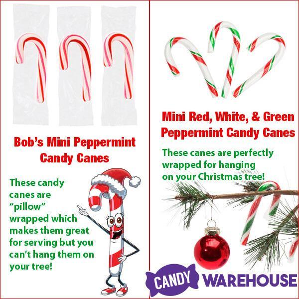 Bobs Sweet Stripes Mini Peppermint Candy Canes - Bulk: 1040-Piece Case - Candy Warehouse