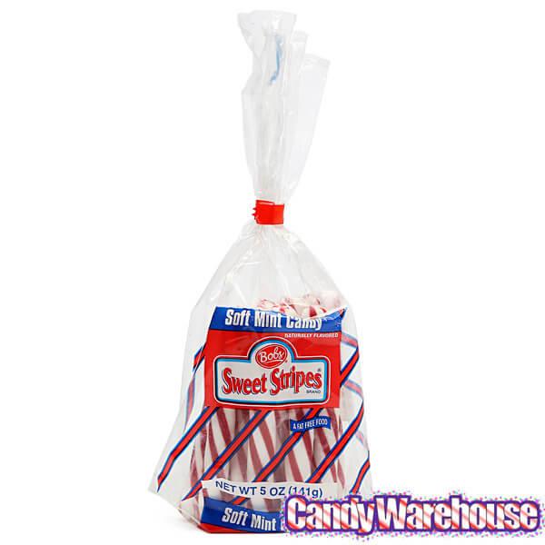 Bobs Sweet Stripes Mint Soft Candy Sticks Bundles: 20-Piece Display - Candy Warehouse