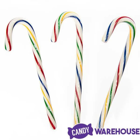 Bobs Sweet Stripes Rainbow Cherry Candy Canes 12Piece Box Candy Warehouse