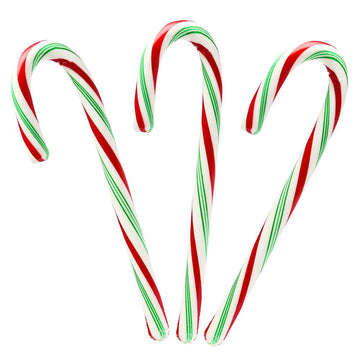 Bobs Sweet Stripes Red, White and Green Peppermint Candy Canes: 12-Piece Box - Candy Warehouse