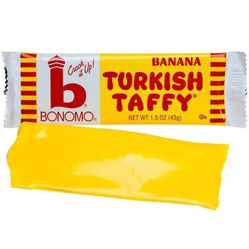 Bonomo Turkish Taffy Candy Bars - Banana: 24-Piece Box - Candy Warehouse