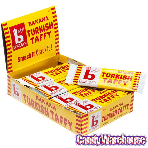 Bonomo Turkish Taffy Candy Bars - Banana: 24-Piece Box - Candy Warehouse