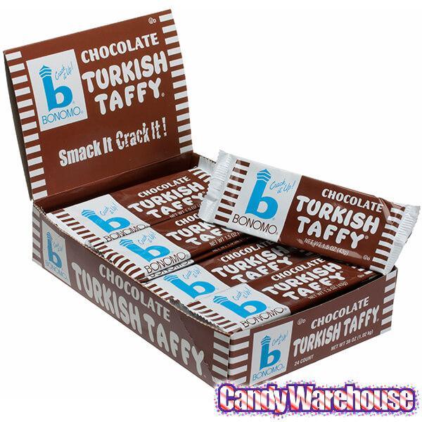 Bonomo Turkish Taffy Candy Bars - Chocolate: 24-Piece Box - Candy Warehouse