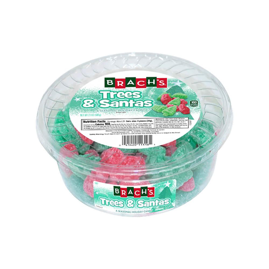 Brach's Christmas Jelly Trees and Santas Candy: 18-Ounce Tub - Candy Warehouse