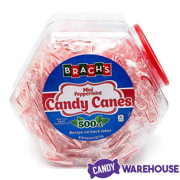 Brach's Peppermint Mini Candy Canes 500Piece Tub Candy Warehouse