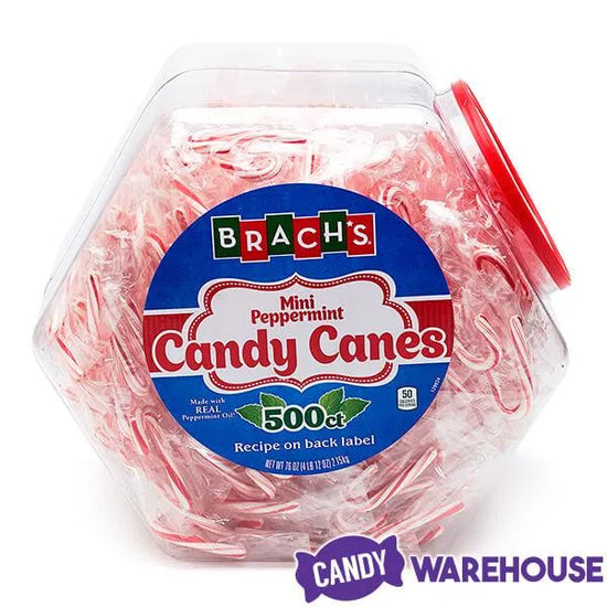 Brach's Peppermint Mini Candy Canes 500Piece Tub Candy Warehouse