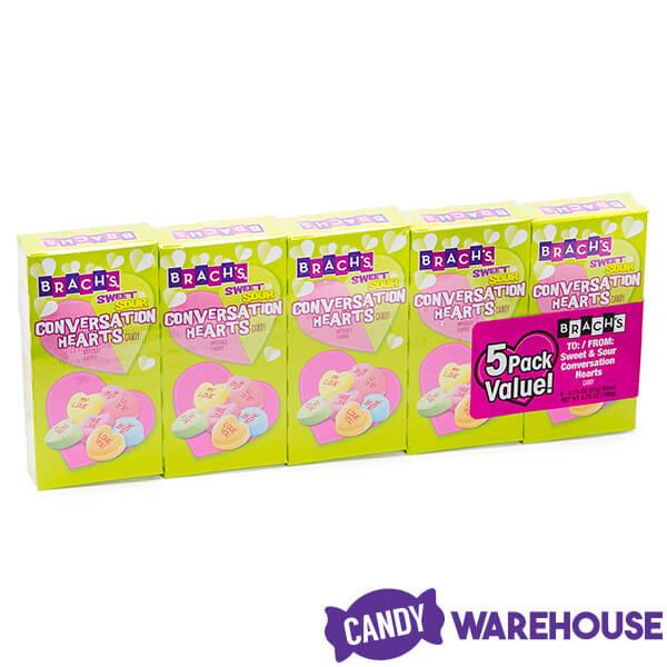 Brach's Tiny Tart Conversation Hearts Candy Packs: 120-Piece Case - Candy Warehouse
