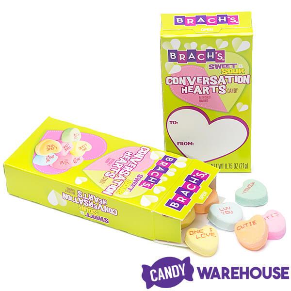 Brach's Tiny Tart Conversation Hearts Candy Packs: 120-Piece Case - Candy Warehouse