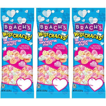 Brach's Wisecracks Tiny Conversation Candy Hearts Snack Packs: 16-Piece Display - Candy Warehouse