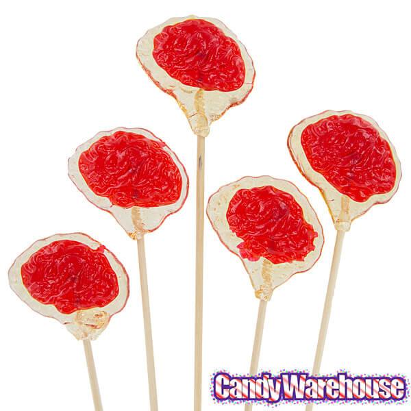Brain Hard Candy Lollipops: 12-Piece Bag - Candy Warehouse