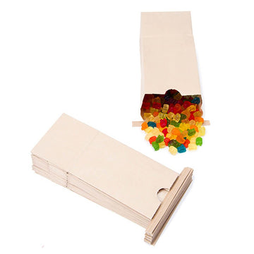 Brown Tin Tie Candy Bags: 100-Piece Box - Candy Warehouse