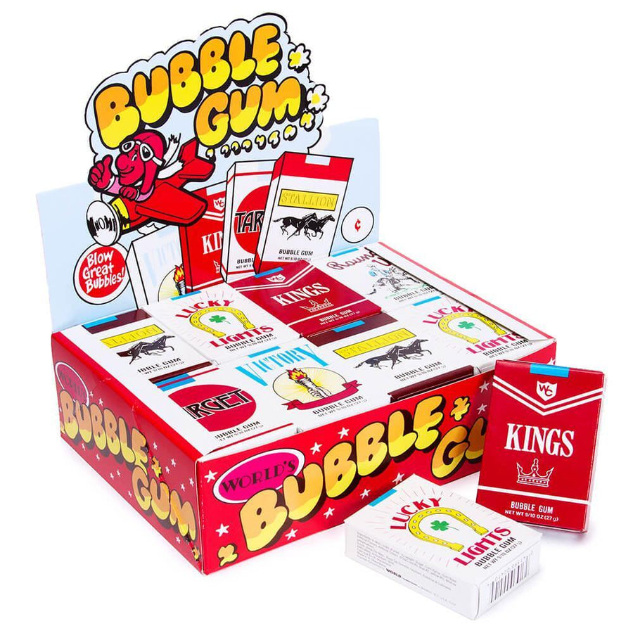 Bubble Gum Candy Cigarettes Packs: 24-Piece Box