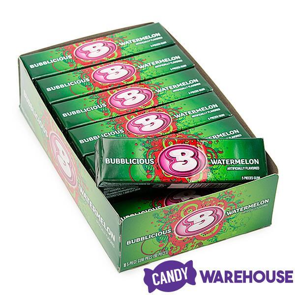 Bubblicious Bubble Gum Packs - Watermelon: 18-Piece Box - Candy Warehouse