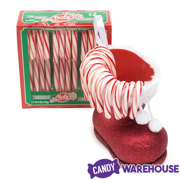 Burton and Burton Glittery Red Santa Boot Candy Cane Vase - Candy Warehouse
