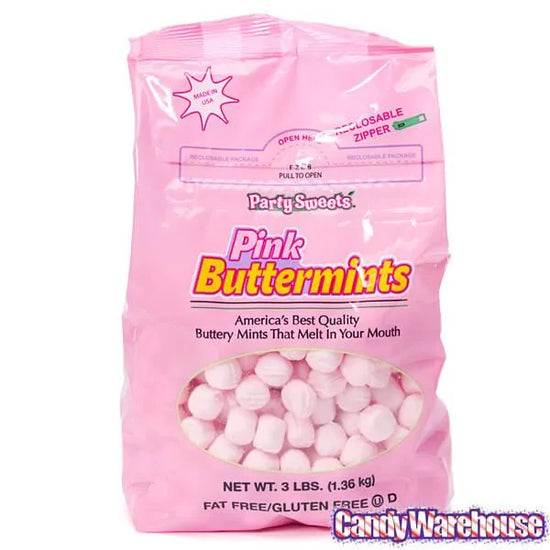 Pink Buttermints Butter Mints Creams - Pink: 2.75LB Bag | Candy Warehouse