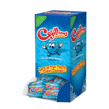 Cajillions Blue Raspberry Chewy Candy Packs: 120-Piece Box - Candy Warehouse