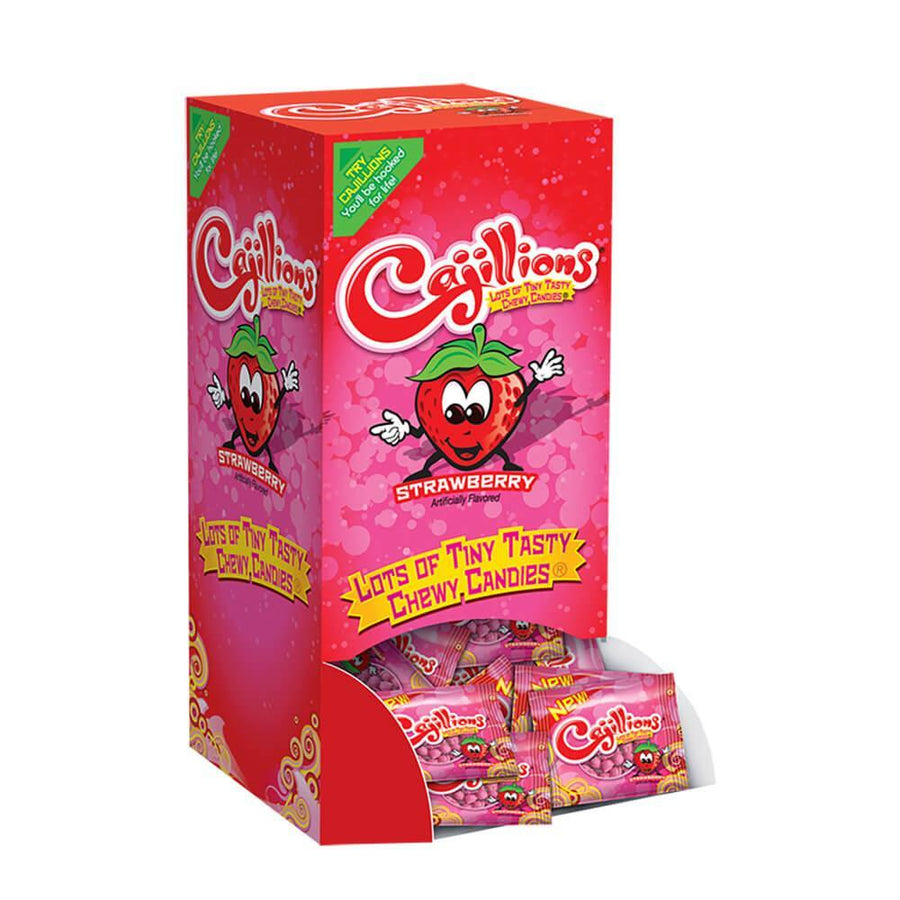 Cajillions Strawberry Chewy Candy Packs: 120-Piece Box - Candy Warehouse