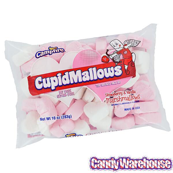Campfire Pink and White Marshmallow Hearts: 10-Ounce Bag - Candy Warehouse